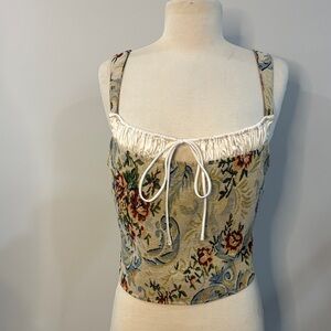 Et Clet Boutique Floral Tapestry Women Corset Top. Medium